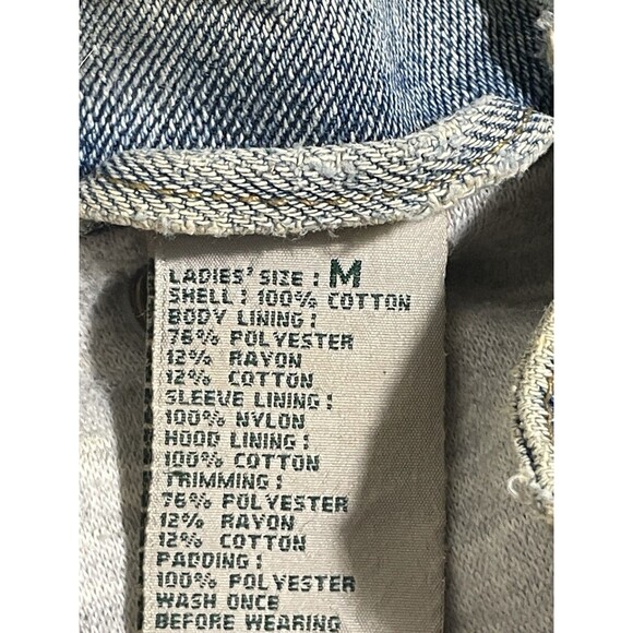 Vintage Denim Corduroy Jeans Jacket Outbrook Women Sz M Hooded Button/Zip - Picture 6 of 7